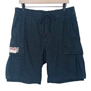 Denim Supply Ralph Lauren Mens Cargo Shorts Black Cotton Terry Lining VTG Size M